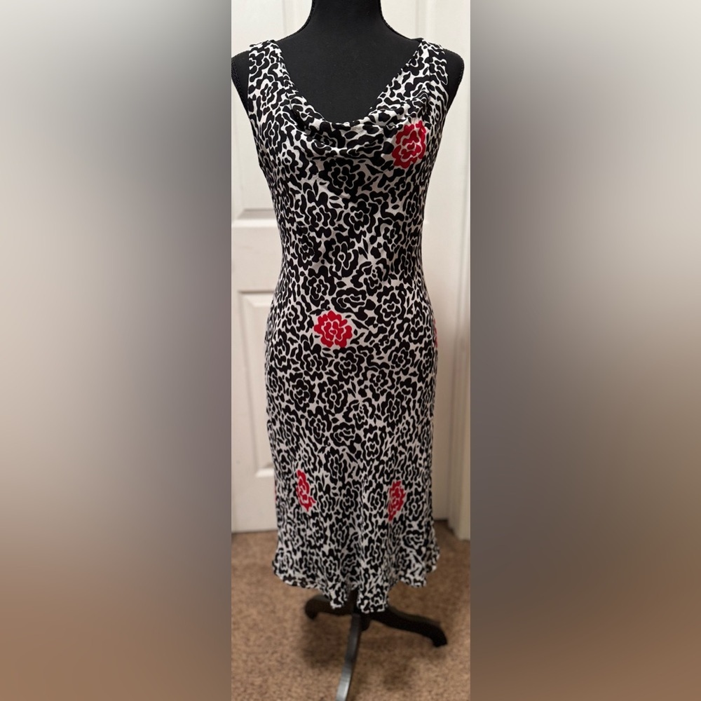 Tessuto Unique Print Cowl neck dress